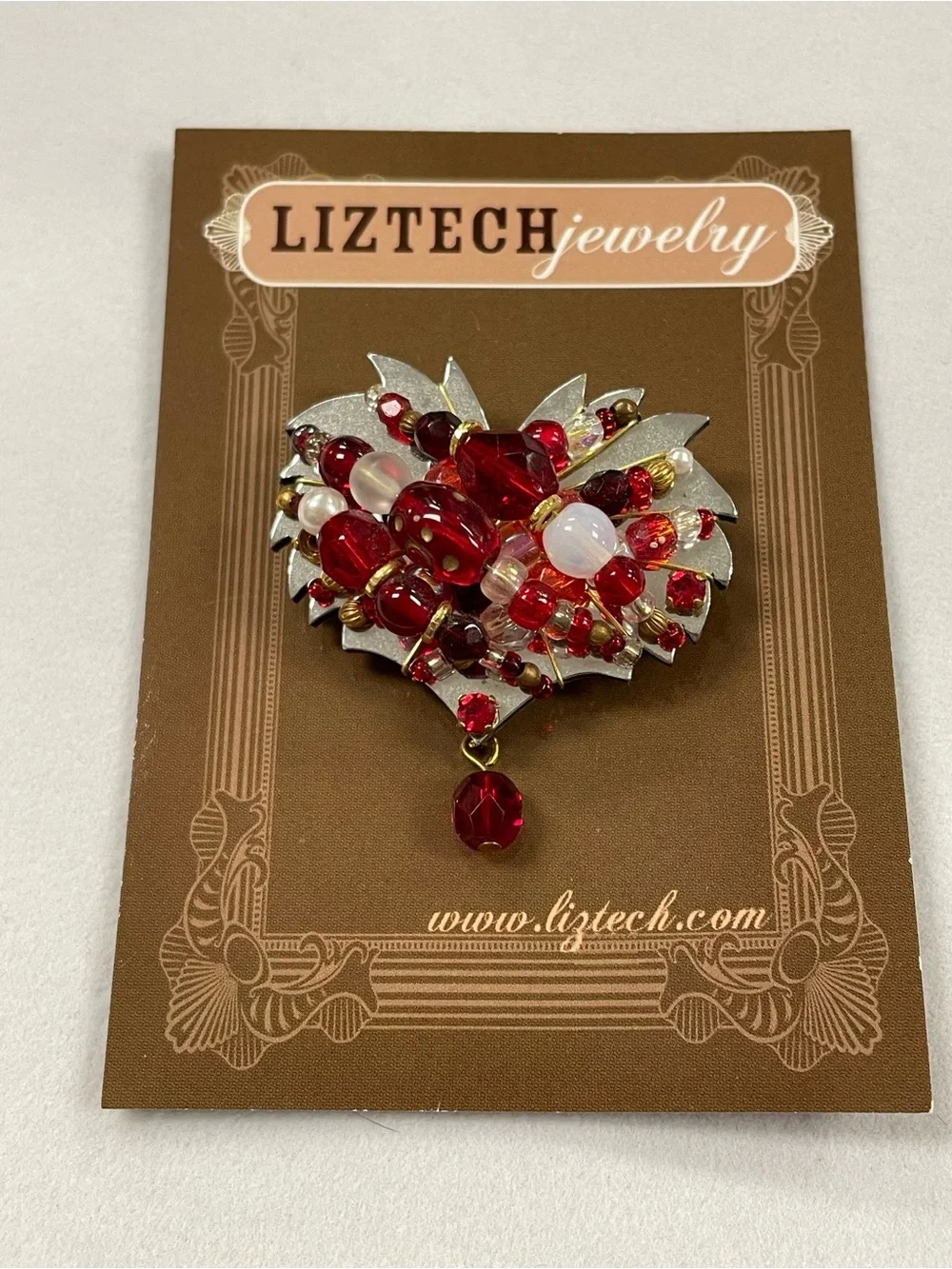 Liztech Wrapped in Love Heart Hand-Crafted Brooch